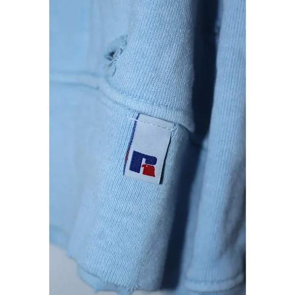 KITH X RUSSEL ATHLETIC Light Blue Distressed Men's Sweater